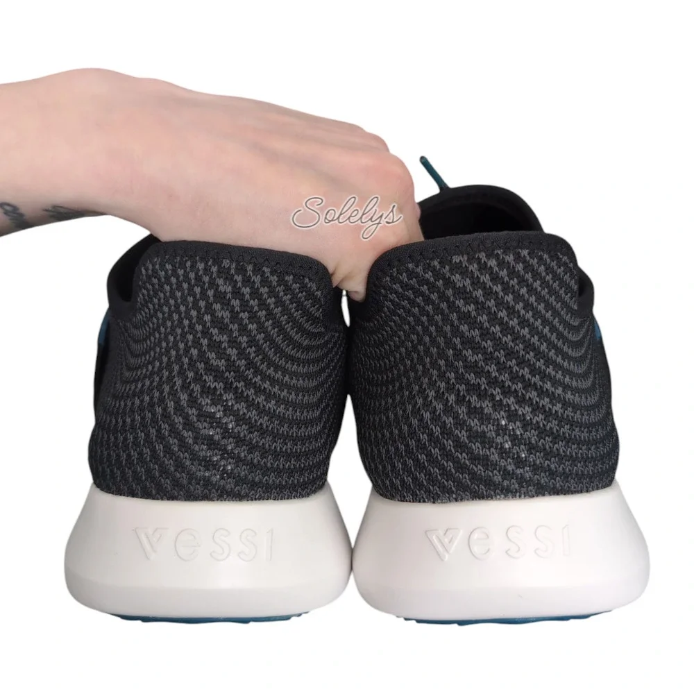 Vessi Everyday Classic Men 14 Midnight Black Waterproof Knit Lightweight Sneaker